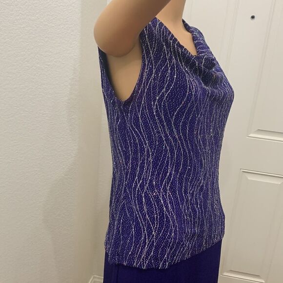 Ronni Nicole By Ouida Sexy Purple Silver Cowl Neck Cocktail Evening Party Dress - Picture 5 of 9